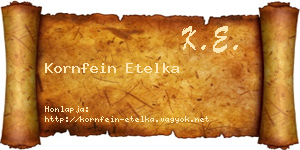 Kornfein Etelka névjegykártya